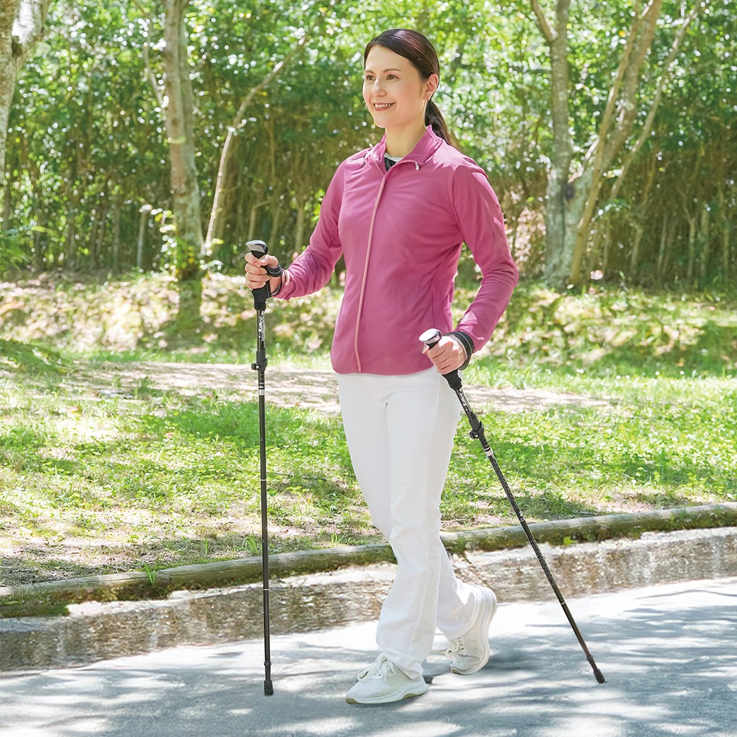 歩きたくなる 折りたたみ式ウォーキングポール 2本組 1-00337-001