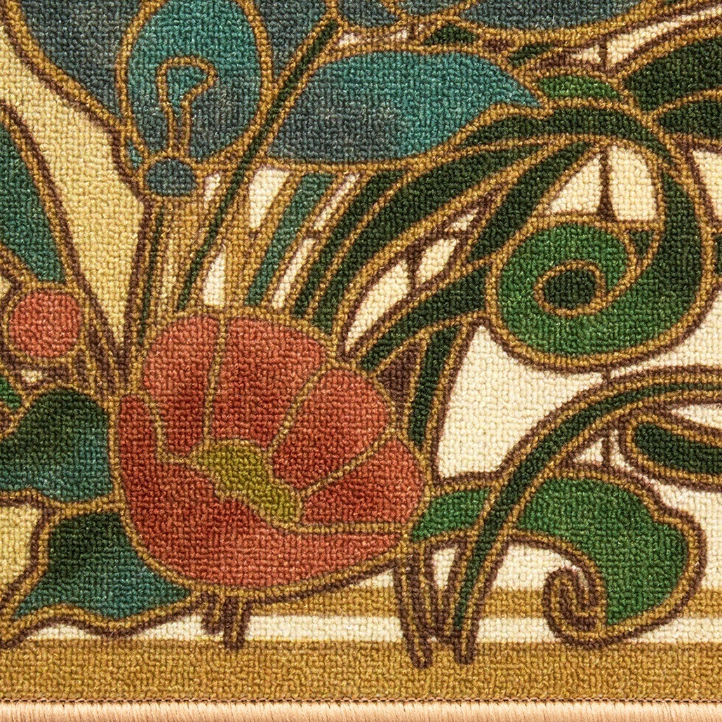 花柄ループ織玄関マット 57×90cm