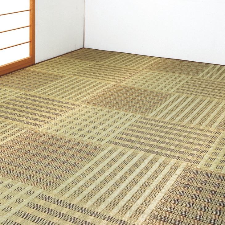 市松模様い草花ござ 江戸間3畳