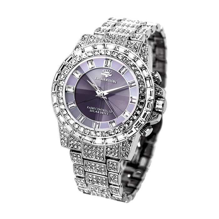 J.HARRISON ジョンハリソン 腕時計 レディース 4石天然ダイヤモンド付ソーラー電波婦人用時計 JH-024LBB