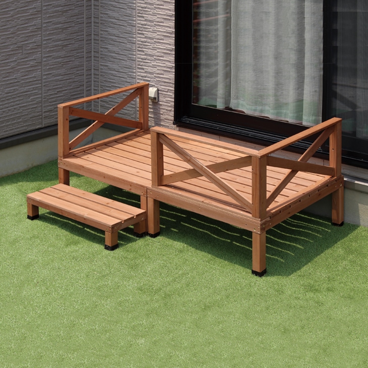 天然木ウッドデッキ5点セット