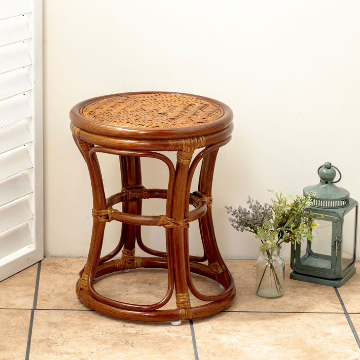 NEW天然籐スツール ブラウン｜ファミリー・ライフ公式通販