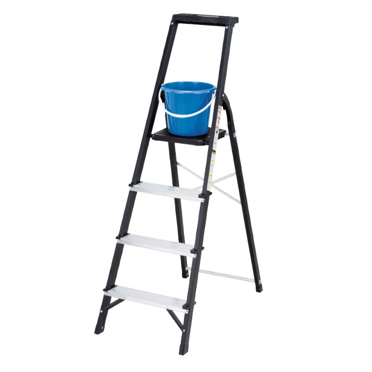 アルミ幅広ステップ トレー付き踏み台 4段