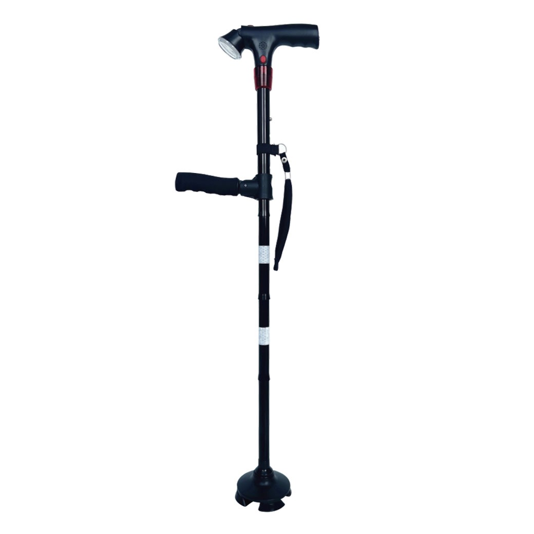 SGマーク製品 補助ハンドル付き4点ステッキ