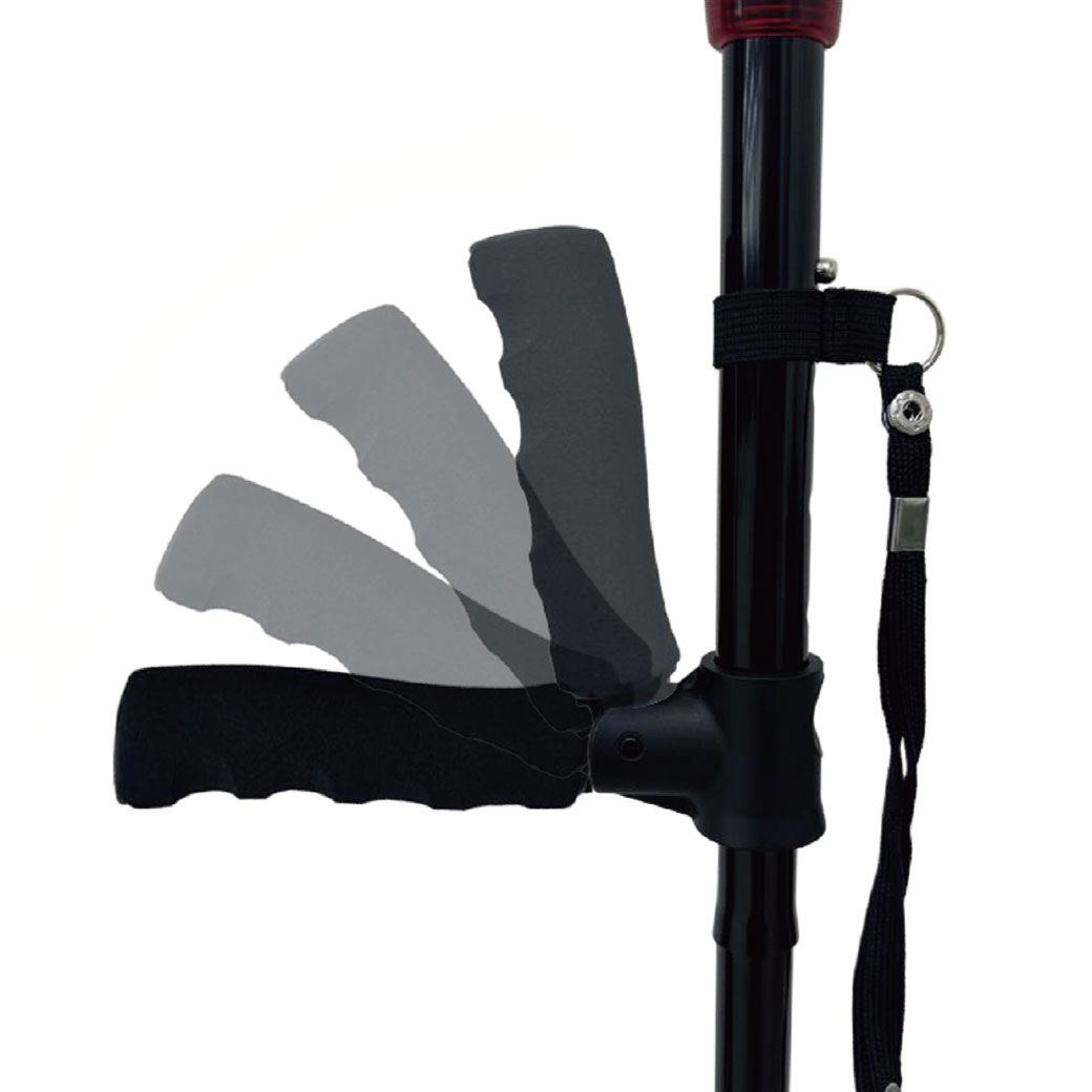 SGマーク製品 補助ハンドル付き4点ステッキ