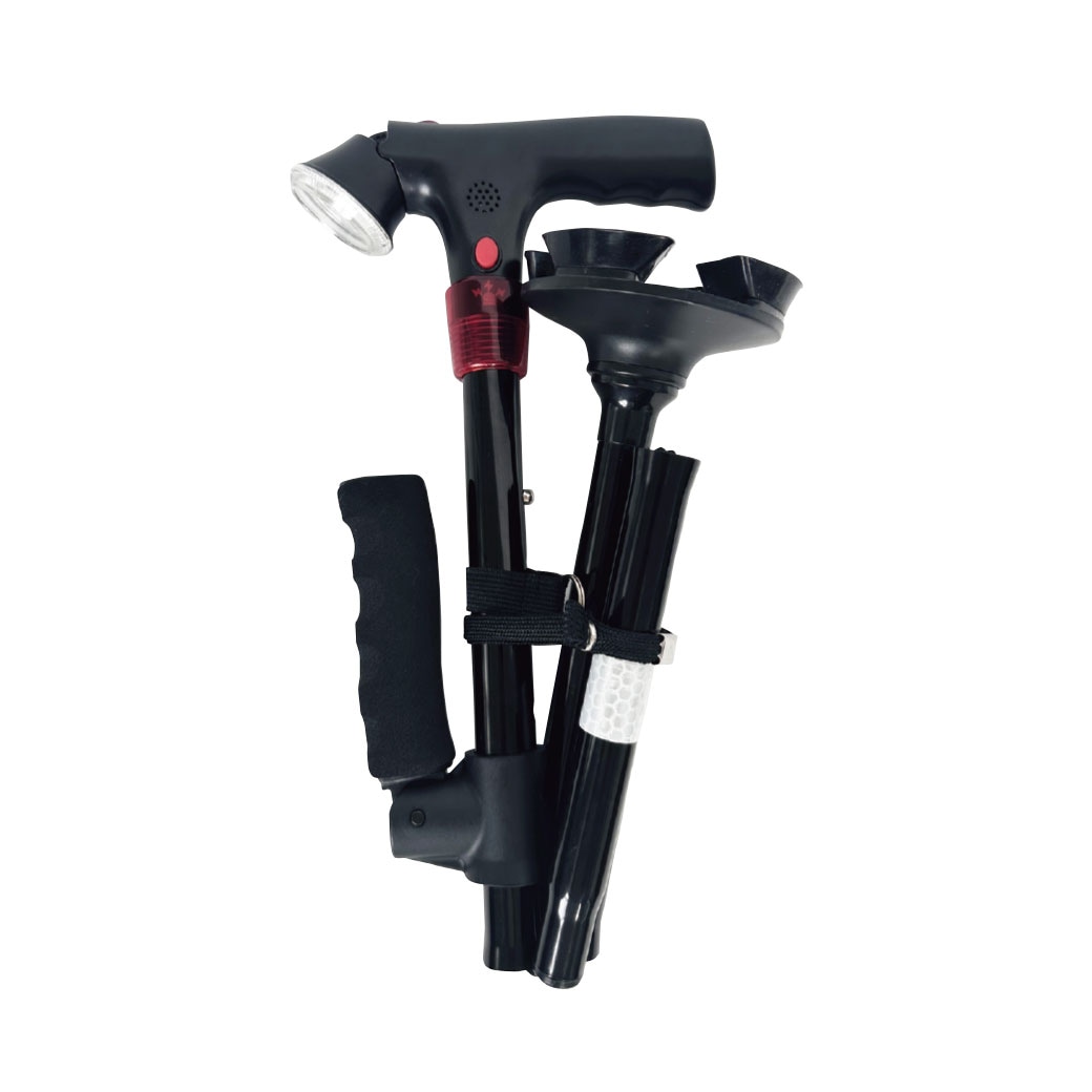 SGマーク製品 補助ハンドル付き4点ステッキ