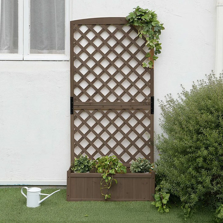 ラティス付きプランターボックス 同色2台組