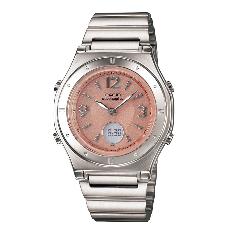 CASIO 電波ソーラー　アナデジ　ピンク　アナログ　デジタル　ウェーブセプター Amazon.co.jp: [カシオ]CASIO 腕時計 ウェーブセプター 電波