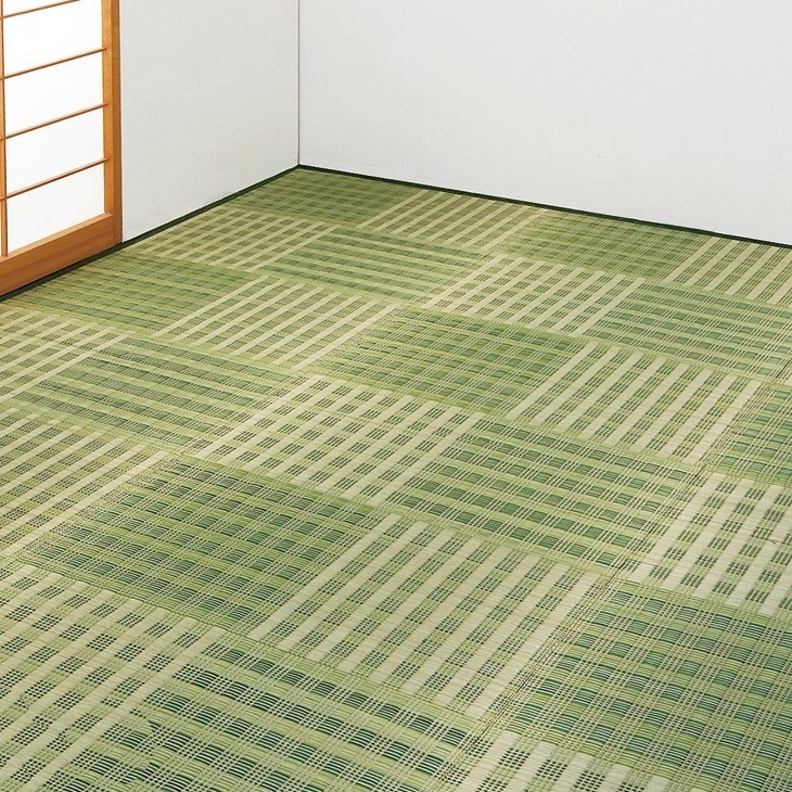 日本製　い草製　花柄座布団 約55x55cm 2種15枚セット 市松模様い草花ござ 江戸間8畳｜ファミリー・ライフ公式通販