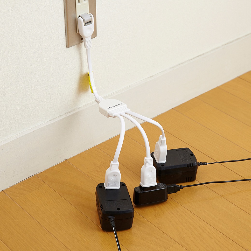 ACアダプター用延長コード3個口 2個組