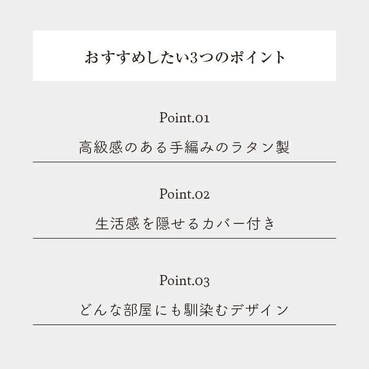 NEWラタンカバー付きダストボックス