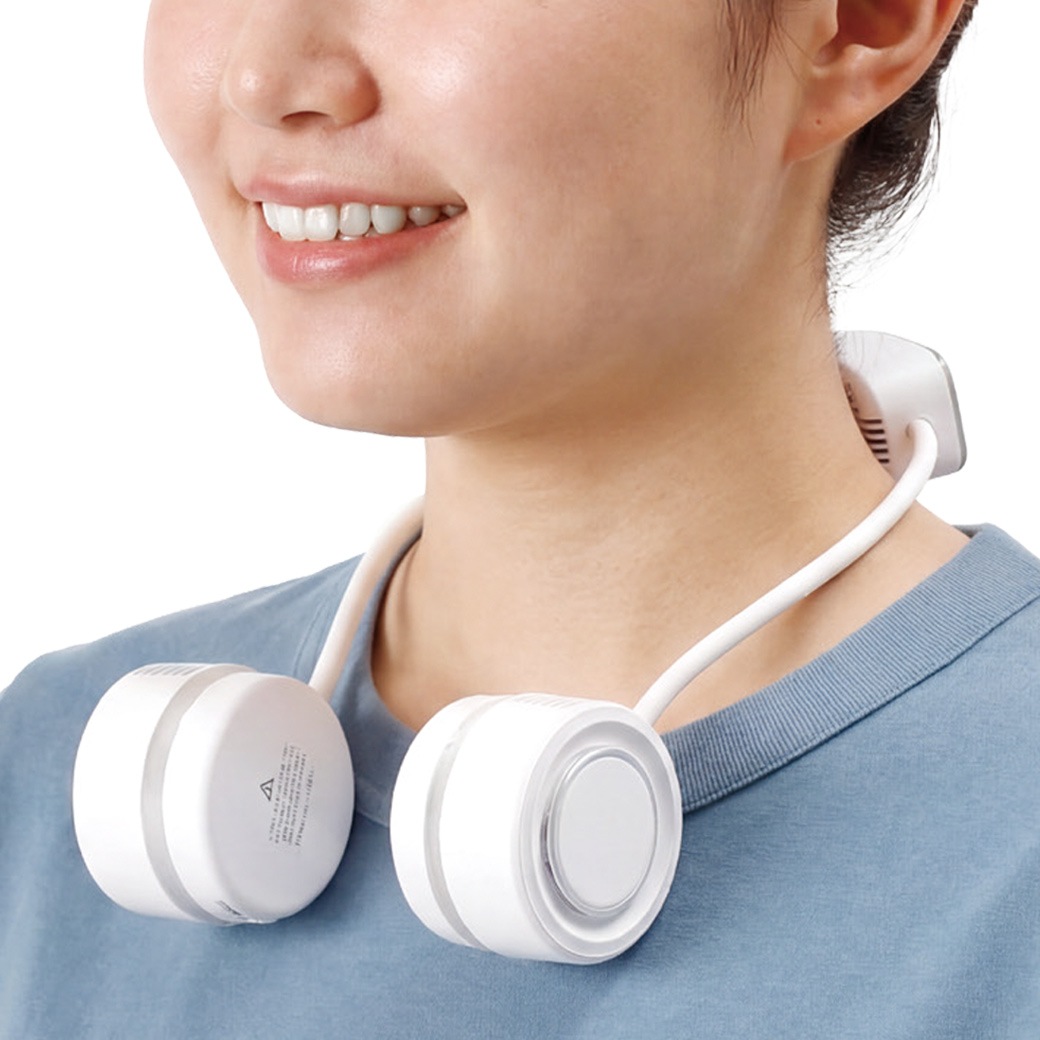 角度を調節できる冷却プレート付ネックファン
