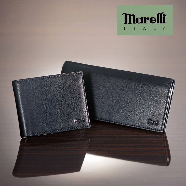 マレリー 山羊革しなやか財布 二つ折り財布