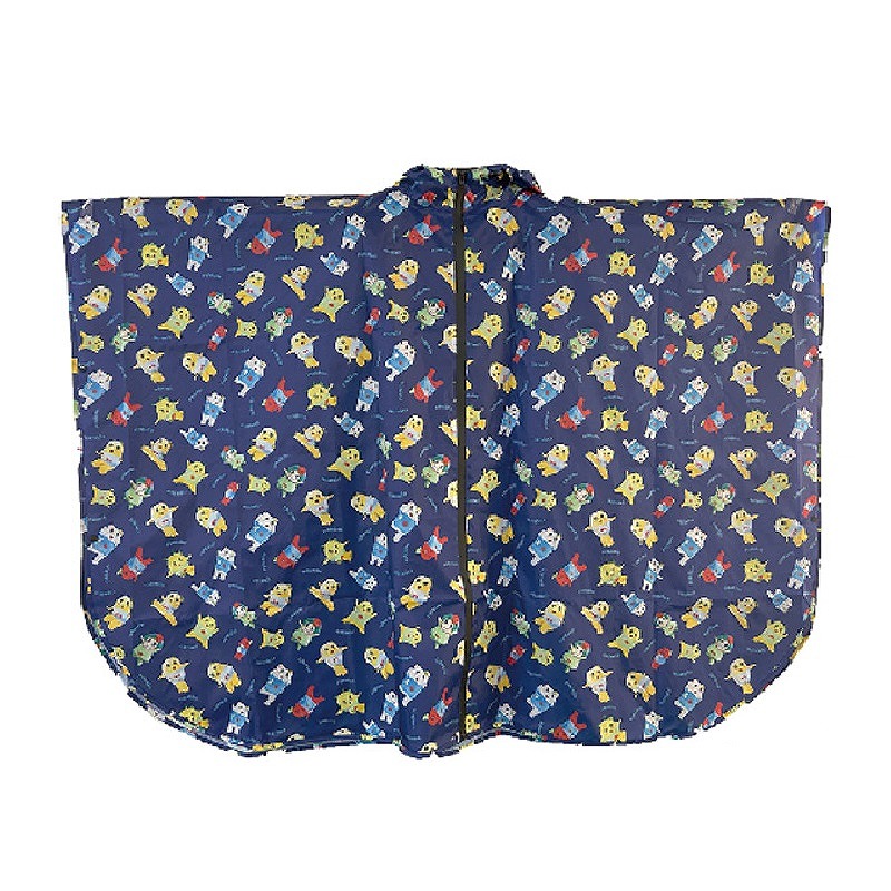 FL レインポンチョ ジッパー付き(ファミリー総柄ネイビー)