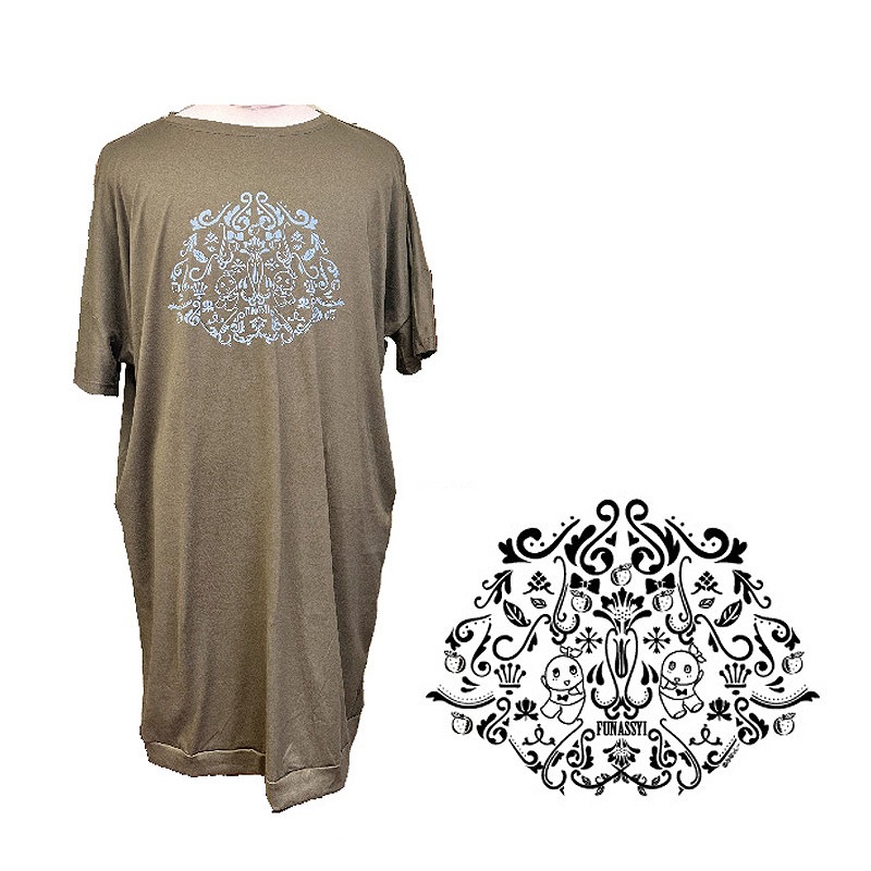 FL ロングTシャツ(総柄)カーキ Fサイズ