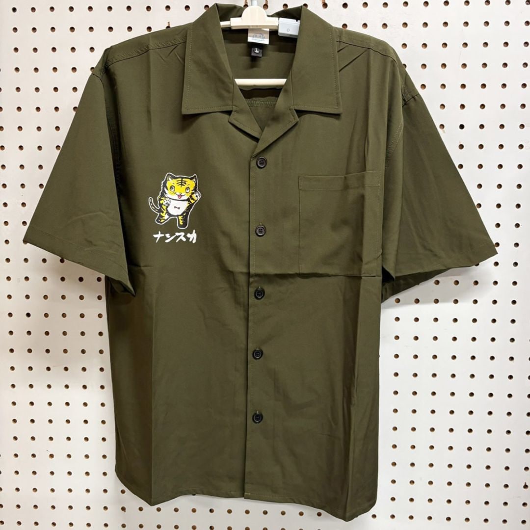 FL ふなっしーナシスカ 開襟シャツ(カーキM)