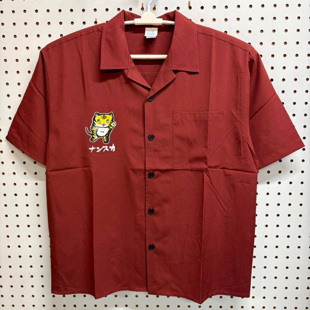 FL ふなっしーナシスカ 開襟シャツ(ワイン)