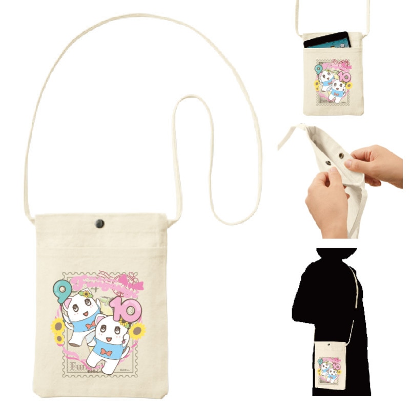 ふなっしー LAND 本革 ふにゃっしー スマホショルダー ライト