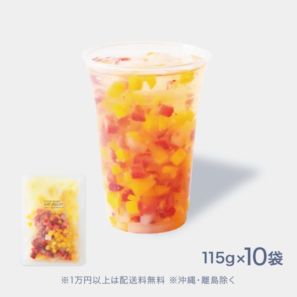 窒素冷凍低糖フルーツソース マンゴー＆ストロベリー＆ナタデココ 115g