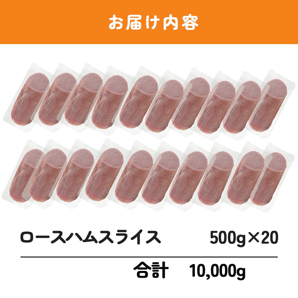 ロースハムスライス500ｇ １ケース（２０パック／１ケース）