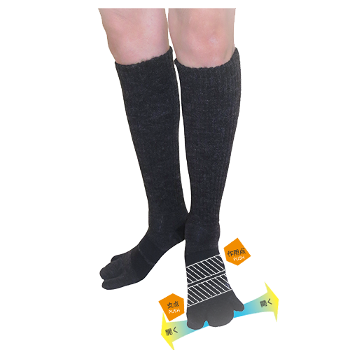 【まとめ買い割引対象商品】NEW指を開いて　足ぽかぽか靴下　3本指テーピングタイプ/AKA-012