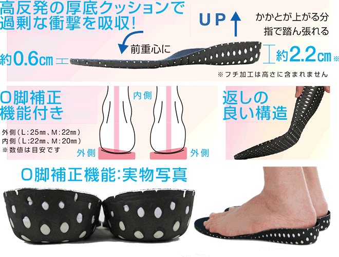 モデルンバ　インソール（目線アップ/厚底インソール）/AKG-004