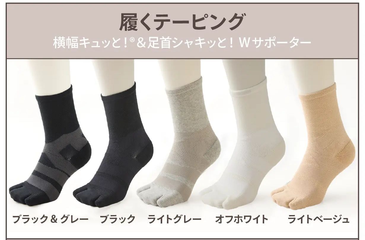 横幅キュッと！＆足首シャキッと！Wサポーター(ジャスト丈）/ABU-002