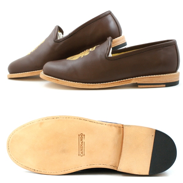 【SALE：40％OFF】 カミナンド ローファー Caminando スリッポン 141 Embroidery Slip On Shoes LION  （L.CAFE）メンズ カジュアル シューズ 本革 雑貨 靴 men's-フットモンキー公式通販サイト 上野アメ横靴の専門店