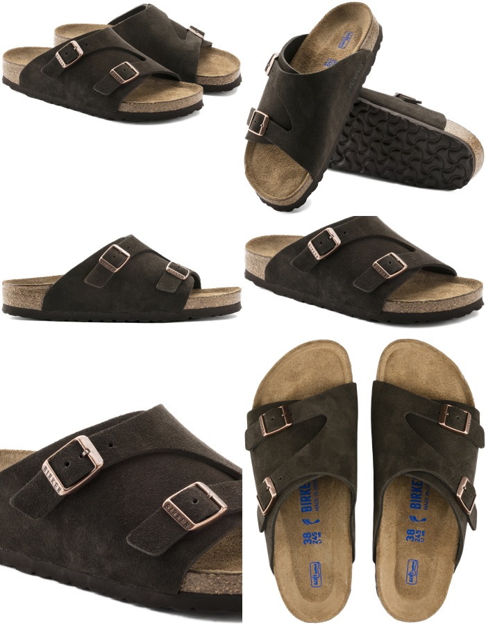 ビルケンシュトック チューリッヒ BIRKENSTOCK ZURICH 1009530 1009531 モカ ソフトフットベッド スエード  スライドサンダル カジュアルシューズ メンズ サンダル レディース スリッポン アウトドア キャンプ レザーシューズ 靴 ドイツ製