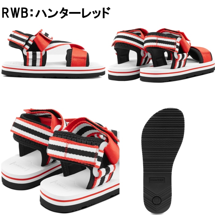 【新品】 HUNTER ビーチサンダル 黒/赤 Amazon | [ハンター] スポーツサンダル レディース オリジナル