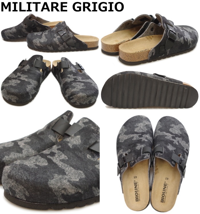 ウール クロッグサンダル オリーブグリーン