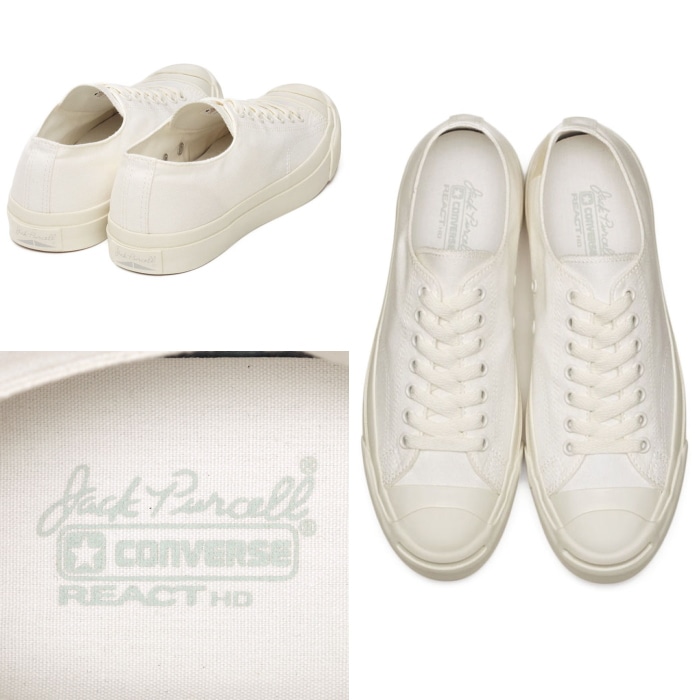 Converse Jack Purcell React ホワイト コンバース ジャックパーセル ゴアテックス ホワイトバックス RH