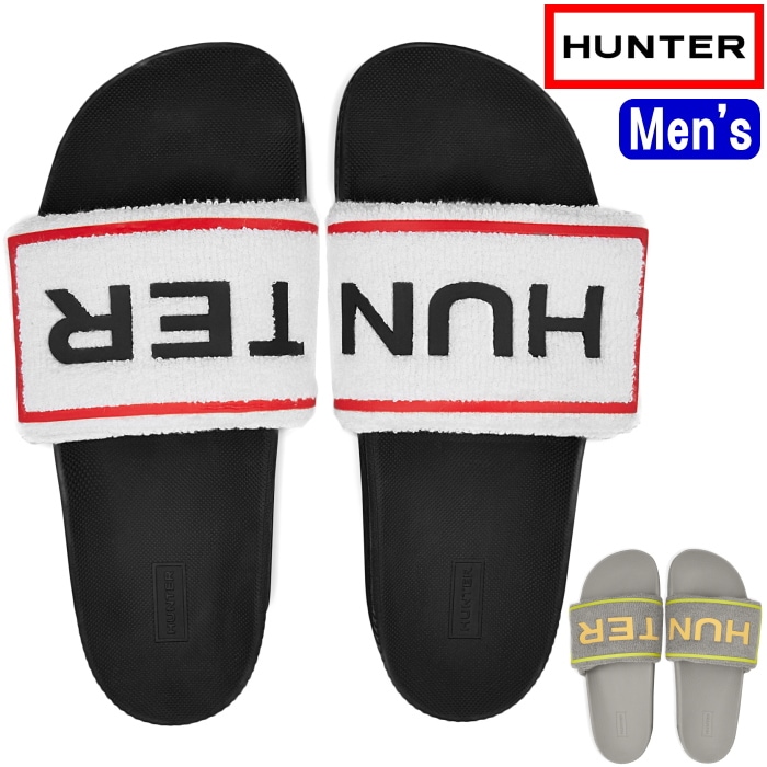 ハンター サンダル MFD9022MAS HUNTER 国内正規品 MENS ORIGINAL TERRY TOWELLING LOGO SLIDE オリジナル テリー タオル ロゴ アジャスタブル スライドサンダル シャワーサンダル メンズ ビーチサンダル ...