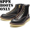 SPPN BOOTS スッピン SP-06L ブラック 6-INCH LACE TO TOE BOOTS 6インチ レーストゥトゥブーツ レースアップ ワークブーツ 本革 メンズ ラインマンブーツ 茶