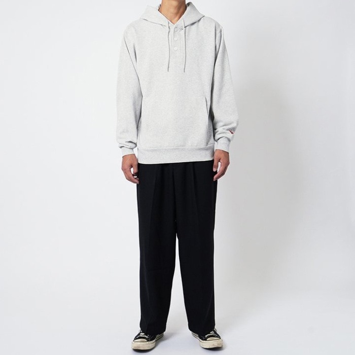 ヘルスニット クラシックスウェット ヘンリーフーディ長袖 Healthknit