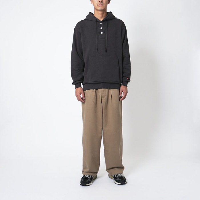 ヘルスニット クラシックスウェット ヘンリーフーディ長袖 Healthknit