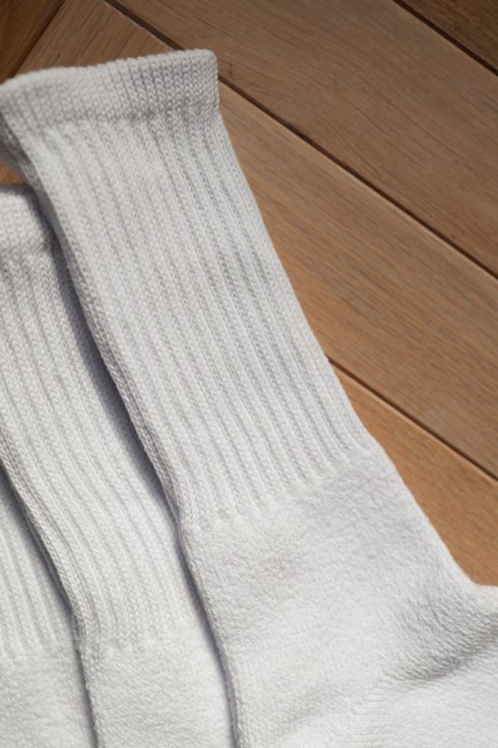 ヘルスニット シンカーホワイト無地3Pソックス Healthknit