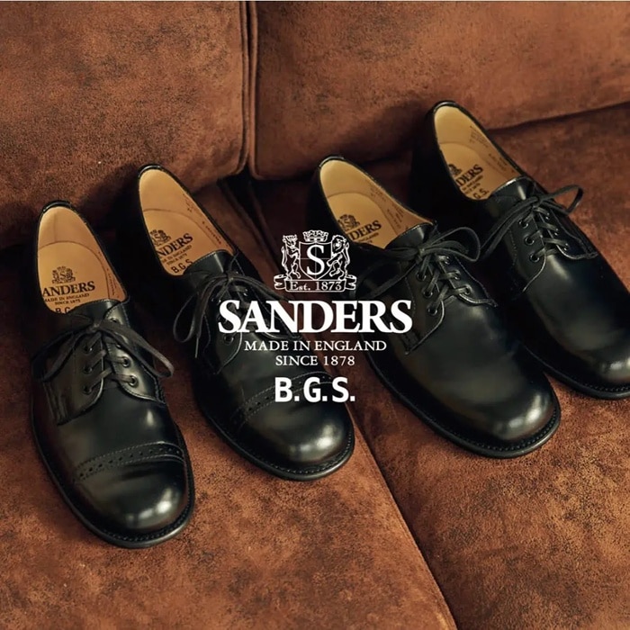 サンダース 1944B1 SANDERS B.G.S. PUNCHED CAP DERBY ブラック