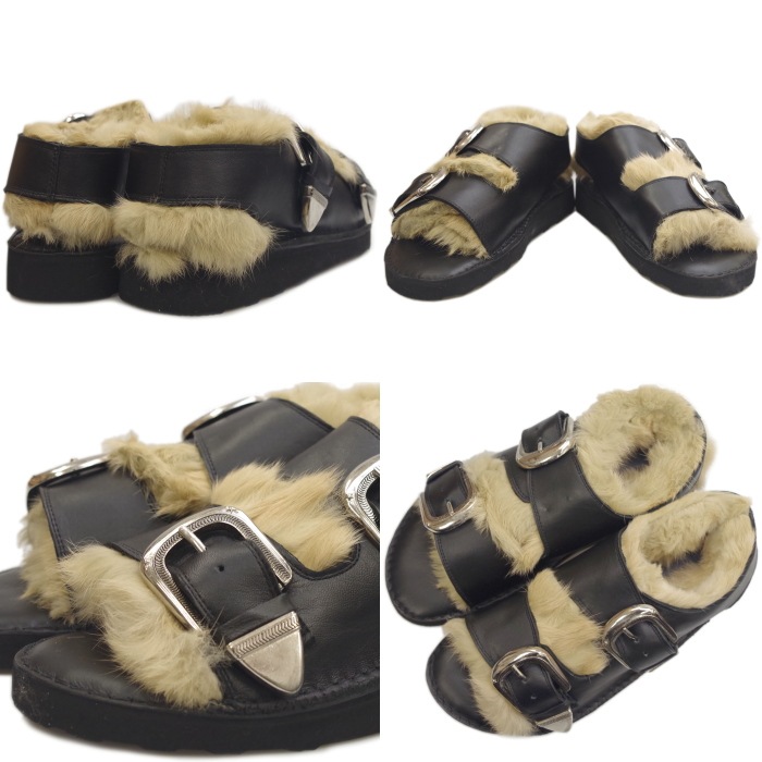 CAMINANDO ���ߥʥ�� 19115 TWO STRAP FUR SHOES ��� �ե���������� ���ȥ�å� �ꥢ��ե��� ��ӥåȥե��� �ܳ� �����奢�륷�塼�� �ᥭ������