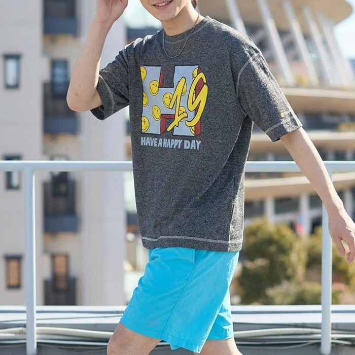 �إ륹�˥å� ���ޥ��꡼���� ���롼�ͥå� ȾµT����� Healthknit SmileyWorld Crewneck S/S Smiley Print Tee HR26S-M208 T����� ��� ��ǥ����� Ⱦµ �ȥåץ� �� ���ᥫ�� ���롼�ͥå�T����� ���T����� �ץ쥼��� ���ե�