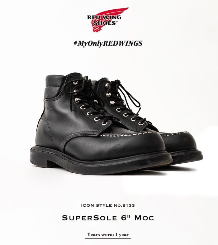 ��åɥ����� �����ѡ������� ������ RED WING 8133 ��Black "Chrome"�� SUPERSOLE 6" CLASSIC MOC ������å��奻�å��� �֥�å� �������� ���饷�å� ��å� �֡��� ��� �ܳ� ����֡��� �졼�����åץ֡���