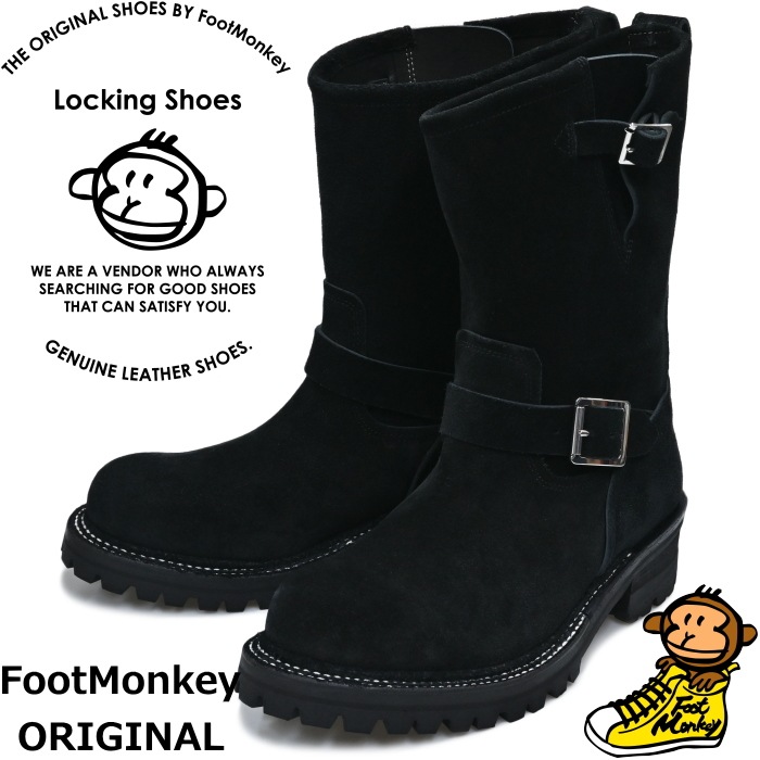 Locking Shoes by FootMonkey ���å��󥰥��塼�� �եåȥ�󥭡� TS-015 �֥�å��������� ENGINEER BOOTS ���󥸥˥��֡��� ����֡��� �ܳ� ��� ���󥸥˥� �֡��� �쥶�� ��󥺥֡��� ���ᥫ��