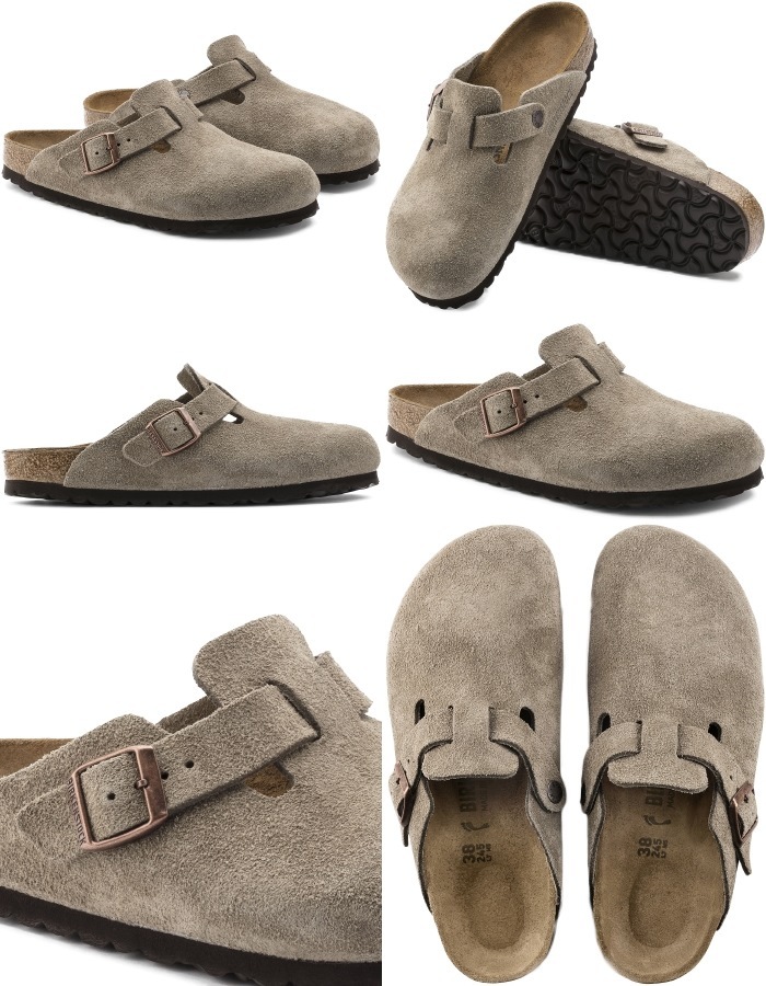 �ӥ륱�󥷥�ȥå� �ܥ��ȥ� BIRKENSTOCK BOSTON 060461 �ȡ��� �������� �쥮��顼 �����å�������� ��� ������� �����å� ��ǥ����� ����åݥ� �����ȥɥ� ������ �롼�ॷ�塼�� �ɥ����� ���� ������