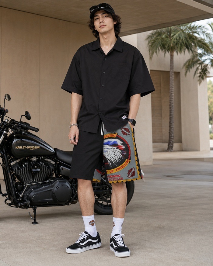 ���ѥ������󥰥����å� SPICE THINGS UP STUP-1 SUMMER SHORTS 90'S HARLEY-DAVIDSON �ϡ��졼���ӥåɥ��� ������ơ����Х���� �Х���ʥ��硼�� ��� ���硼�ȥѥ�� ���硼�� �ϡ��եѥ�� ���硼�ĥѥ�� û�ѥ� Ⱦ���ܥ� ���ᥫ��