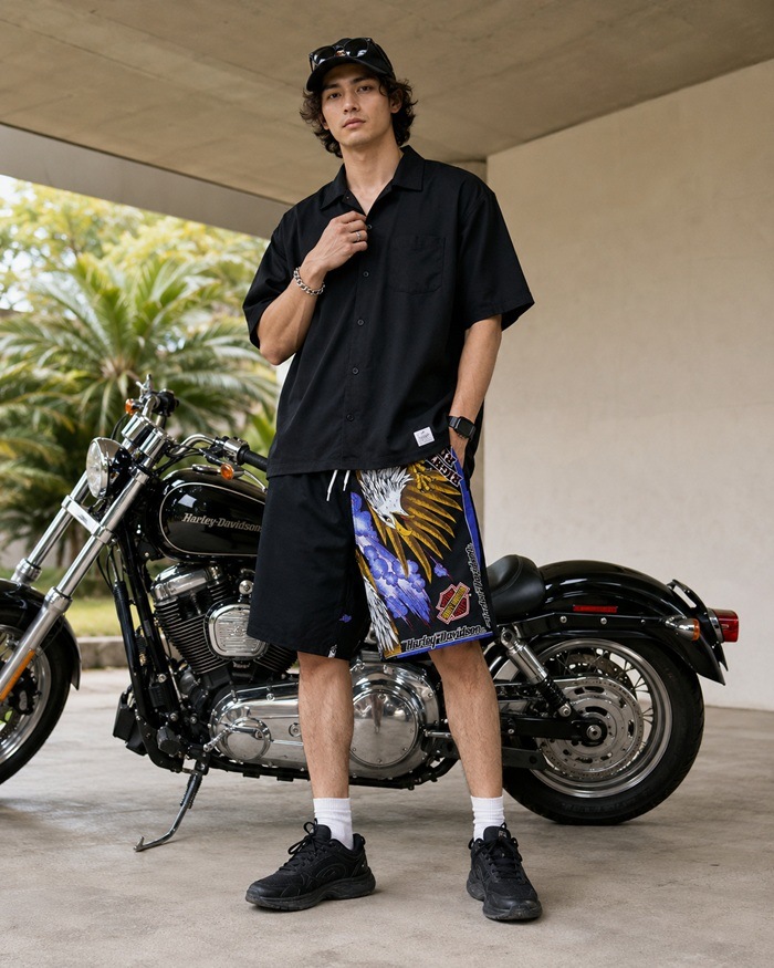���ѥ������󥰥����å� SPICE THINGS UP STUP-1 SUMMER SHORTS 90'S HARLEY-DAVIDSON �ϡ��졼���ӥåɥ��� ������ơ����Х���� �Х���ʥ��硼�� ��� ���硼�ȥѥ�� ���硼�� �ϡ��եѥ�� ���硼�ĥѥ�� û�ѥ� Ⱦ���ܥ� ���ᥫ��