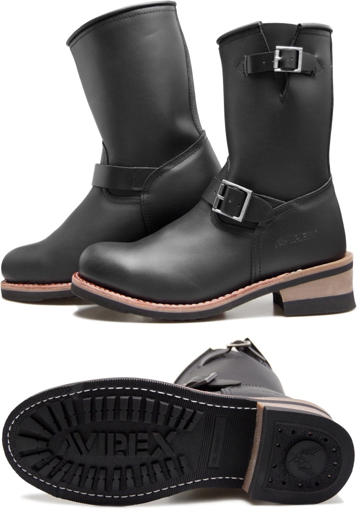 ���ӥ�å��� �֡��� �ۡ��ͥå� AVIREX HORNET HI AV2230 BLACK ���󥸥˥��֡��� ��� ����֡��� �ܳ� ��ǥ����� ���󥸥˥� �쥶�� �Х������֡��� �ߥ꥿�꡼�֡��� �Х����� �����ȥɥ� ������