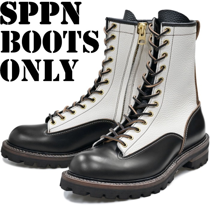 ���åԥ� SPPN BOOTS SP-08L �֥�å�/�����ܥ꡼ 8-INCH LACE TO TOE BOOTS 8����� �졼���ȥ��ȥ��֡��� ��� ����֡��� �ܳ� ��� �饤��ޥ�֡��� ��󥺥֡��� �졼�����åץ֡��� �����ȥɥ� ������ ������