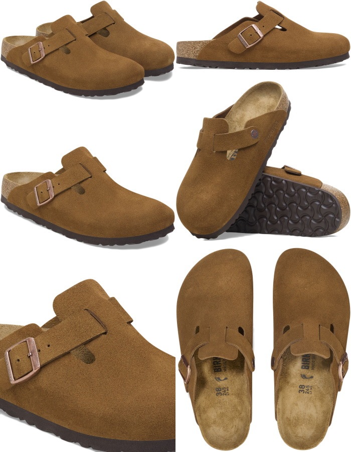 �ӥ륱�󥷥�ȥå� �ܥ��ȥ� BIRKENSTOCK BOSTON 1027110 �ߥ� �������� �쥮��顼 �����å�������� ��� ������� �����å� ��ǥ����� ����åݥ� �����ȥɥ� ������ �롼�ॷ�塼�� �ɥ����� ���� ������