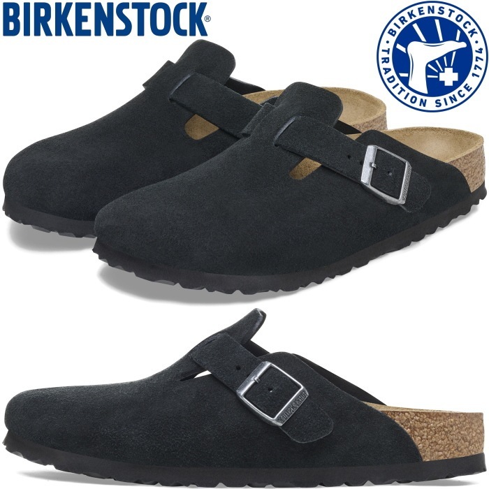 �ӥ륱�󥷥�ȥå� �ܥ��ȥ� BIRKENSTOCK BOSTON 1027142 �֥�å� �������� �쥮��顼 �����å�������� ��� ������� �����å� ��ǥ����� ����åݥ� �����ȥɥ� ������ �롼�ॷ�塼�� �ɥ����� ���� ������