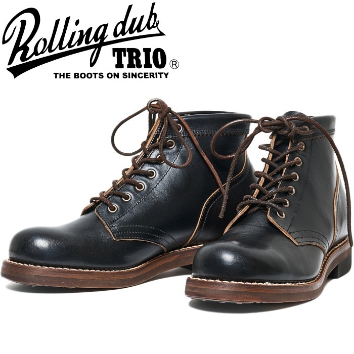 ROLLING DUB TRIO COUPEN 7 HORSEHIDE BLACK ������󥰥��֥ȥꥪ ���åڥ� �ۡ����ϥ��ɥ֥�å� ���ڥ� �ۡ����쥶�� �ϳ� ��� ����֡��� ��� �֡��� �쥶�� �ϥ����å� �졼�����åץ֡��� ������ �����ȥɥ� ������ ������桼��